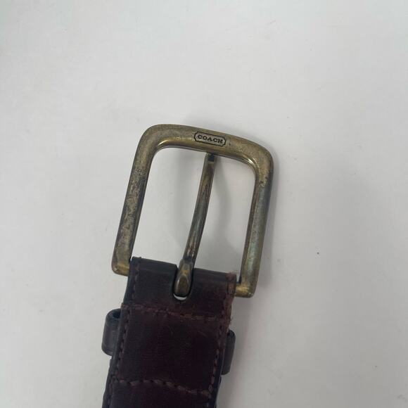 COACH Belt Size 36" Braided Leather Brown Business Office Classic *Damaged* - Picture 15 of 16